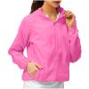 NineFit Basics Womens Sunscreen Shirt Top UV Protection Breathable Long Sleeve Hoodie Lightweight Quick Dry SPF Hiking Fishing Shirt, Medium, A03_pink view 1