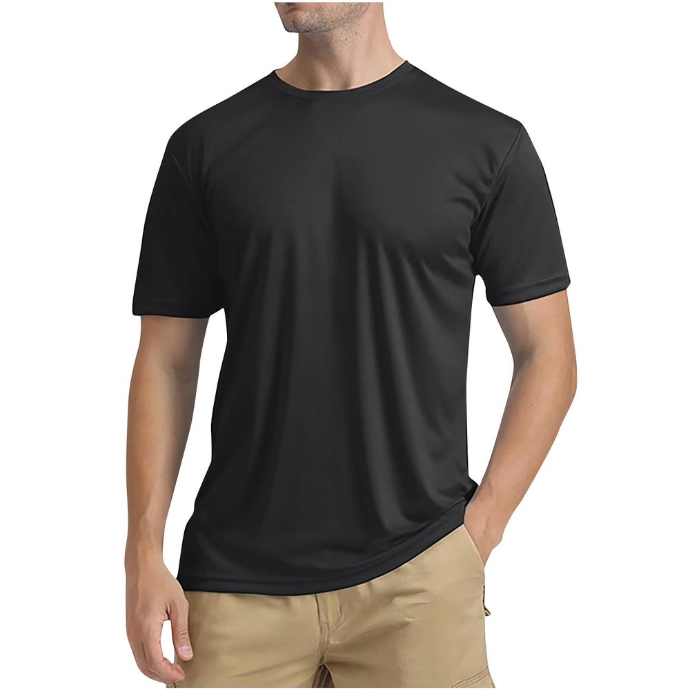 Sun Shirts for Men Hoodie UV Protection Breathable Long Sleeve Shirts Lightweight Quick Dry SPF Hiking Fishing Shirts Black