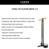 LEZYNE Steel HV Floor Drive 3.5 High Volume Bicycle Floor Pump with Accurate 3.5" Analog Gauge - 100 PSI Tire Air Pump for Mountain/Gravel Bikes - ABS-1 Pro Chuck Fits Presta/Schrader Valve, Flat Gray view 3