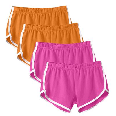 HGps8w 4 Pack Womens Yoga Shorts Gym Sport Athletic Workout Comfy Booty Dolphin Shorts Cycling Hiking Running Activewear