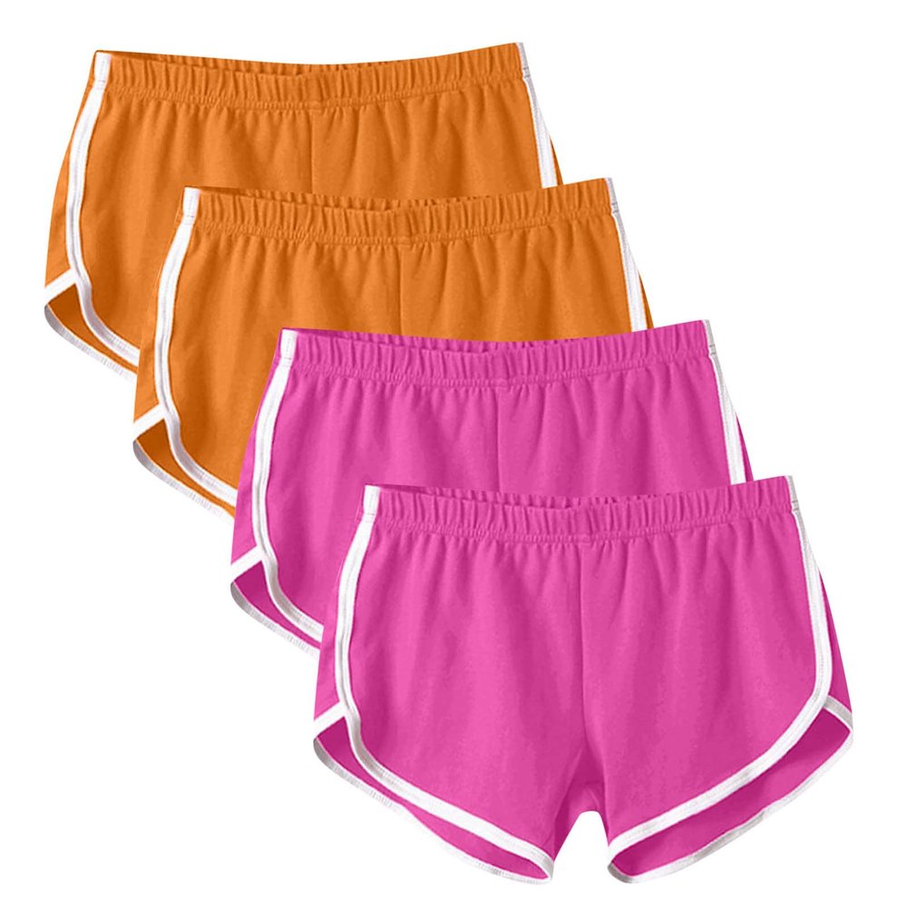 HGps8w 4 Pack Womens Yoga Shorts Gym Sport Athletic Workout Comfy Booty Dolphin Shorts Cycling Hiking Running Activewear