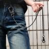 Ahiller Men's Heavy Duty Wallet Chain - 25" Stainless Steel Key Chain with Alloy Carabiner & Double Lock, for Biker Punk Style Accessories (QK-Gunmetal-JR-1P) view 3