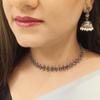 Efulgenz Indian Jewelry Sets for Women Crystal Stone Necklace Sets with Faux Pearl Drop Jhumki Jhumka Dangle Earrings Choker Necklace Earrings Set Bohemian Jewelry Set for Women (Multi) view 3
