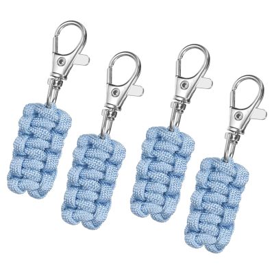 uxcell 4pcs Paracord Zipper Pulls, Paracord Lanyard Keychain for Backpacks, Tents, Trolley Cases, Traveling Cases, Key, Jackets, Sky Blue