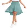 Origiwish Women's High Waist Flowy Midi Skirts Asymmetric Ruffle Hem High Low Skorts with Built-in Shorts Light Blue Green view 1