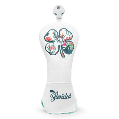 BAIRBRE Golf Club Covers White Lucky Clover Golf Head Covers Driver Covers Fariway Wood Headcover Hybrid Covers Leather Golf Headcover with Number Tag for All Brand