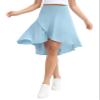 Origiwish Women's High Waist Flowy Midi Skirts Asymmetric Ruffle Hem High Low Skorts with Built-in Shorts Ice Blue view 1