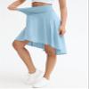 Origiwish Women's High Waist Flowy Midi Skirts Asymmetric Ruffle Hem High Low Skorts with Built-in Shorts Ice Blue view 4