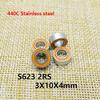 4PCS 440 Stainless Steel Hybrid Ceramic Ball Bearings S623 2RS 3x10x4mm for Fishing Gear Bearing Reel Bearing Accessories view 2