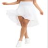 Origiwish Women's High Waist Flowy Midi Skirts Asymmetric Ruffle Hem High Low Skorts with Built-in Shorts White view 1