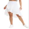 Origiwish Women's High Waist Flowy Midi Skirts Asymmetric Ruffle Hem High Low Skorts with Built-in Shorts White view 2