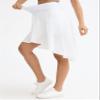 Origiwish Women's High Waist Flowy Midi Skirts Asymmetric Ruffle Hem High Low Skorts with Built-in Shorts White view 4
