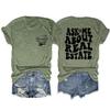 Ask Me About Real Estate Shirt, Real Estate Agent T Shirt, Closing Gift, Front Back Graphic Tee for Women Tops Green view 1