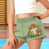 SCRAWLGOD Mushrooms Frog Shorts for Girls 12-14 Kids Summer Athletic Running Shorts Casual Elastic Waist Butterfly 2 in 1 Sports Shorts with Pockets Breathable Girls Butterfly Shorts with Liner view 3