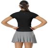 icyzone Women's Slim Fit Golf Polo Shirts Collared Short Sleeve Workout Shirt Tennis Exercise T-Shirts (Black, S) view 3