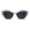 COTIA Fashion Cat Eye Luxury Pearl Sunglasses for Womens Sexy Cateye Irregular Handmade Cute Bling Pearl Sun Glasses W35 (black) view 1
