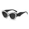 COTIA Fashion Cat Eye Luxury Pearl Sunglasses for Womens Sexy Cateye Irregular Handmade Cute Bling Pearl Sun Glasses W35 (black) view 2
