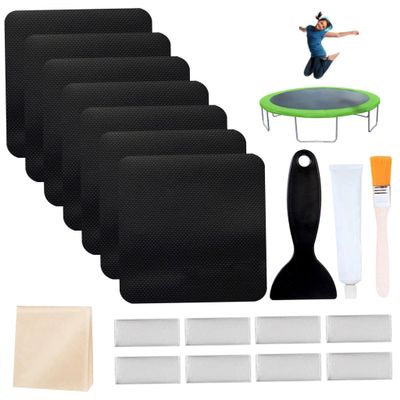 Trampoline Patch Repair Kit 4x4in Trampoline Patch for Holes or Tears Replacement Professional Trampoline Repair Kit Trampoline Accessories, Set 2(19Pcs) Tent Repair Kit Trampoline Repair Kit Trampol