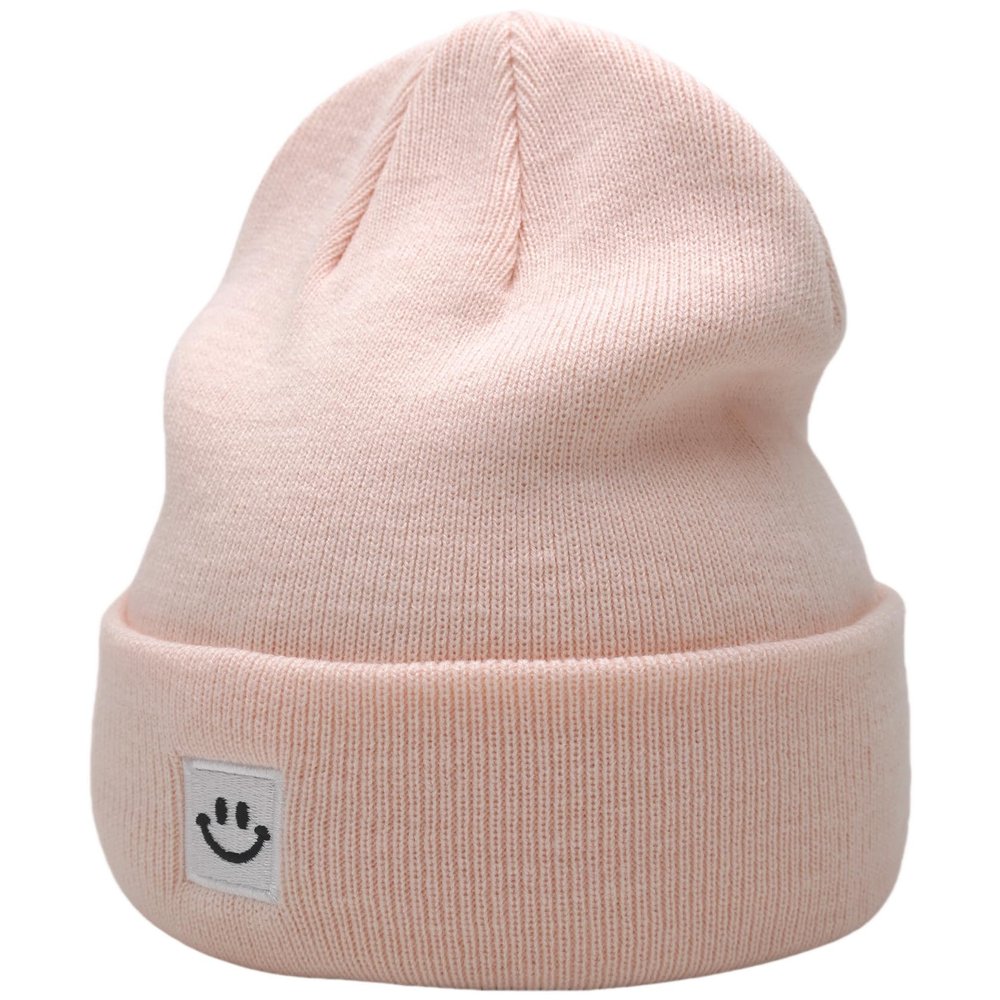 55cube Knit Cuffed Beanie for Women & Men - Stay Warm and Stylish Light Peachy Pink Beanie