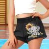 SCRAWLGOD Elephant Shorts for Girls 6-12 Month Sunflower Kids Casual Flowy Running Shorts Black Summer High Waist Athletic Shorts with Pockets and Breathable Liner Quick Dry Butterfly Shorts view 3