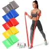 Resistance Bands, 5 Pcs Exercise Bands Elastic Stretch Bands for Yoga Pilates Stretching Fitness Strength Training, Workout Bands for Home Gym view 1