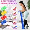 Resistance Bands, 5 Pcs Exercise Bands Elastic Stretch Bands for Yoga Pilates Stretching Fitness Strength Training, Workout Bands for Home Gym view 2