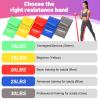 Resistance Bands, 5 Pcs Exercise Bands Elastic Stretch Bands for Yoga Pilates Stretching Fitness Strength Training, Workout Bands for Home Gym view 3