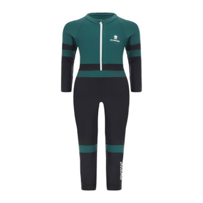 Hedmy Kid's Full Body Swimwear Boys One Piece Swimsuit Long-Sleeve Water Sportswear Rash Guard UPF 50+ Sunsuit Green 9-10 Years