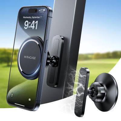 Miracase Magnetic Golf Cart, Gym Phone Holder, Strong Magnet Phone Mount Compatible with iPhone, Google Pixel Any Smartphone, Golf Cart Accessories Phone Caddy Gift for Friends