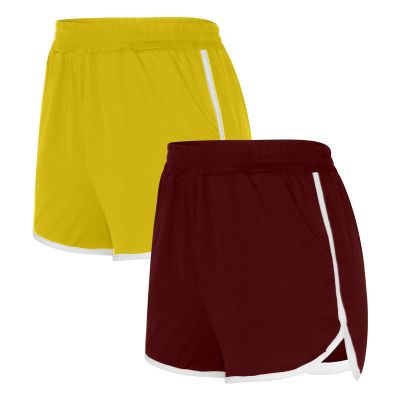 HGps8w Womens Yoga Shorts Pack of 2, Comfy Elastic Waist Athletic Dolphin Shorts for Running Cycling Workout Gym Activewear