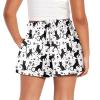 SCRAWLGOD Black Cat Shorts for Girls 3T-4T Paw Flowy Shorts 2 in 1 Preppy Butterfly Shorts with Spandex Liner for Cheer Athletic Shorts with Pockets High Waist Sports Running Skorts Quick Dry view 2
