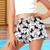 SCRAWLGOD Black Cat Shorts for Girls 3T-4T Paw Flowy Shorts 2 in 1 Preppy Butterfly Shorts with Spandex Liner for Cheer Athletic Shorts with Pockets High Waist Sports Running Skorts Quick Dry view 3