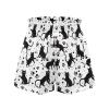 SCRAWLGOD Black Cat Shorts for Girls 3T-4T Paw Flowy Shorts 2 in 1 Preppy Butterfly Shorts with Spandex Liner for Cheer Athletic Shorts with Pockets High Waist Sports Running Skorts Quick Dry view 4