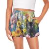 SCRAWLGOD Black Cat Shorts for Girls 12-14 Flower Summer Active Athletic Shorts for Teen Girls Flowy Running Shorts Casual School Gym Butterfly Shorts High Waist Kids Cheer Shorts with Pocket view 1