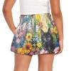 SCRAWLGOD Black Cat Shorts for Girls 12-14 Flower Summer Active Athletic Shorts for Teen Girls Flowy Running Shorts Casual School Gym Butterfly Shorts High Waist Kids Cheer Shorts with Pocket view 2