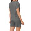 HGps8w Womens 2 Piece Lounge Outfits Ribbed Short Sleeve T-Shirt & Shorts Tracksuit Summer Comfy Pajamas Sets view 4
