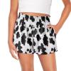 SCRAWLGOD Black Cow Print Shorts for Girls 12-14 Stretchy Girls Flowy Running Shorts with Spandex Liner Summer Beach Athletic Shorts for Teen Kids Breathable High Waist Butterfly Skorts view 1