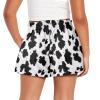 SCRAWLGOD Black Cow Print Shorts for Girls 12-14 Stretchy Girls Flowy Running Shorts with Spandex Liner Summer Beach Athletic Shorts for Teen Kids Breathable High Waist Butterfly Skorts view 2