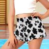 SCRAWLGOD Black Cow Print Shorts for Girls 12-14 Stretchy Girls Flowy Running Shorts with Spandex Liner Summer Beach Athletic Shorts for Teen Kids Breathable High Waist Butterfly Skorts view 3