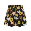 Pointodoor Chicken Athletic Shorts for Toddler Girls Black Butterfly Shorts for Girls 3-16 Summer High Waist Pull On Shorts Sunflower Kids Running Training Yoga Dance Shorts view 4