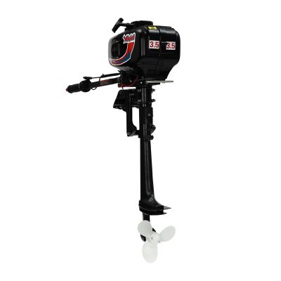 2-Stroke Outboard Motor, 52CC 1.45KW Heavy Duty Fishing Boat Engine w/CDI Ignition System, Boat Engine Water Cooling Outboard Motor for Fishing Boats, Inflatable Boats