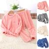 NineFit Basics Pajamas Fleece Pajama Set Winter Warm Plush Tops Pants Outfits Sleepwear Soft Comfy 2 Piece Jammies Loungewear Pjs Beige 13-14 Years view 3
