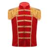 YONGHS Marching Band Suit Vest for Child Fringe Epaulet Military Drummer Parade Dressy Waistcoat Red 6 Years view 1