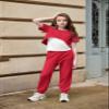 Arshiner Girls Comfortable 3 Piece Set Short Sleeve Overlay Top, Cami, and Sweatpants for 6-13 Years Old view 3