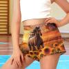Pointodoor Horse Little Girls Shorts 9T Girl's High Waist Athletic Shorts Casual Bike Shorts Sunflower Dance Gymnastics Yoga Shorts Active Shorts view 3