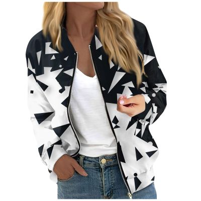 RODYETQQ Womens Jacket Fashion Windbreaker Casual Zip Up Jackets Comfy Lightweight Bomber Jackets Bomber Jacket Women Plus Size Blush Women Bomber Jacket Small(3-Dark Gray,Large)