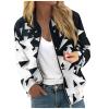 RODYETQQ Womens Jacket Fashion Windbreaker Casual Zip Up Jackets Comfy Lightweight Bomber Jackets Bomber Jacket Women Plus Size Blush Women Bomber Jacket Small(3-Dark Gray,Large) view 1