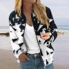 RODYETQQ Womens Jacket Fashion Windbreaker Casual Zip Up Jackets Comfy Lightweight Bomber Jackets Bomber Jacket Women Plus Size Blush Women Bomber Jacket Small(3-Dark Gray,Large) view 4