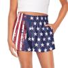 Pointodoor American Flag Shorts Girls Running Shorts Size 13-14 Girl's Athletic Ruffle Shorts Independence Day Casual High Waisted Yoga Dance Shorts Comfy Gymnastics Shorts view 1