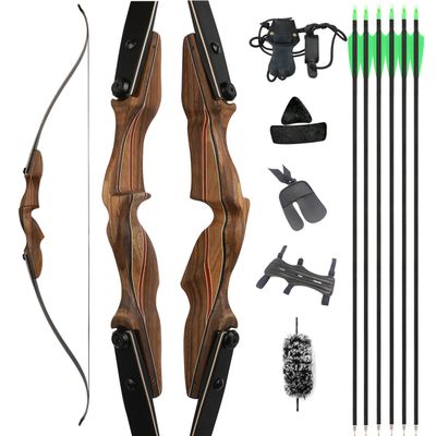60 ILF Recurve Bow 30-60Lbs Wood Riser Takedown Recurve Bow American Hunting Bow Right Handed (Bow Set, 35 Lbs)